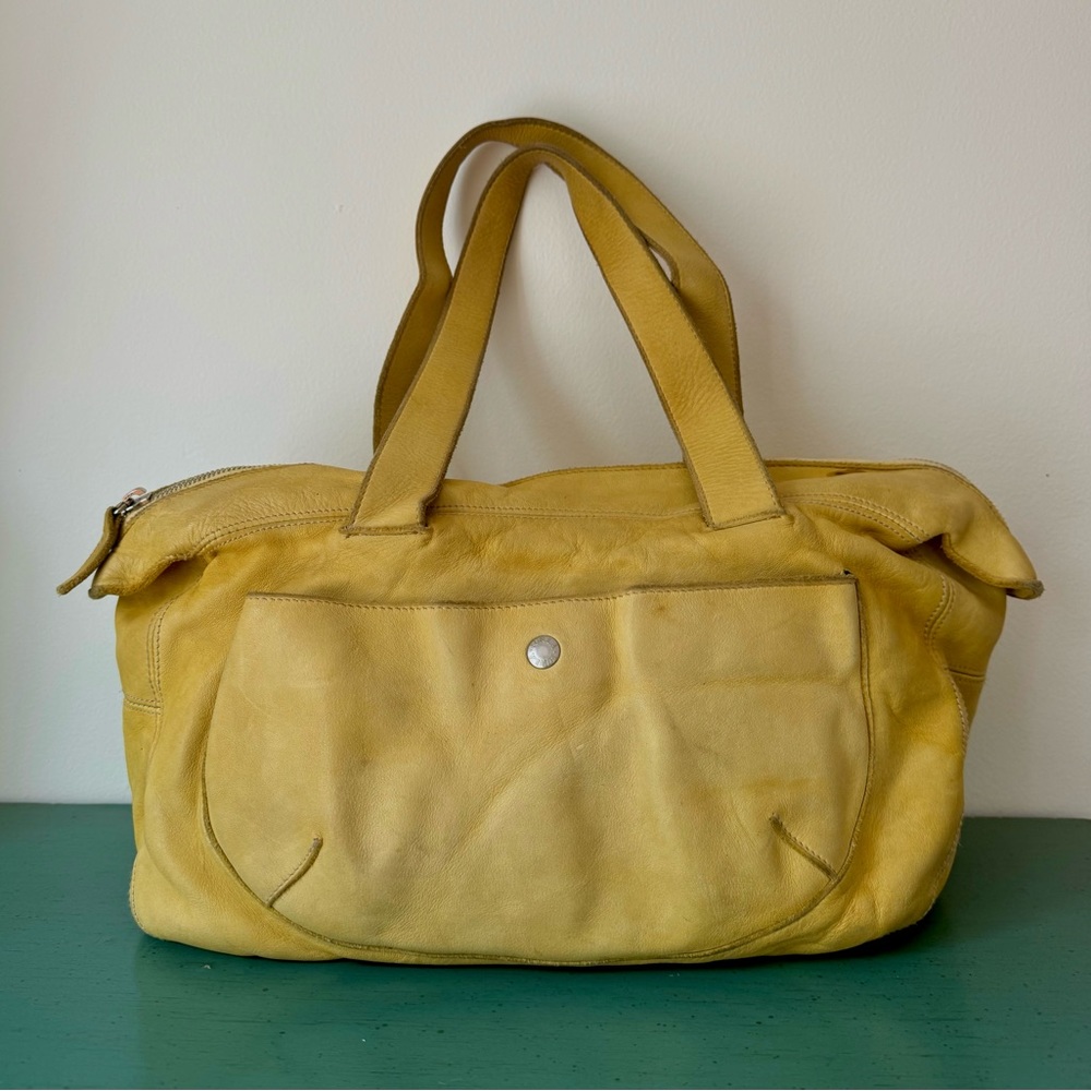 Furla Yellow Leather Hobo Tote Bag